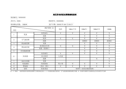 发电机组保养记录表(图3)