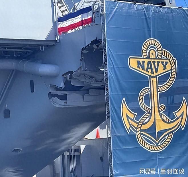 巨幅海报遮丑特朗普视而不见美国海军拉胯80年来最差？(图1)