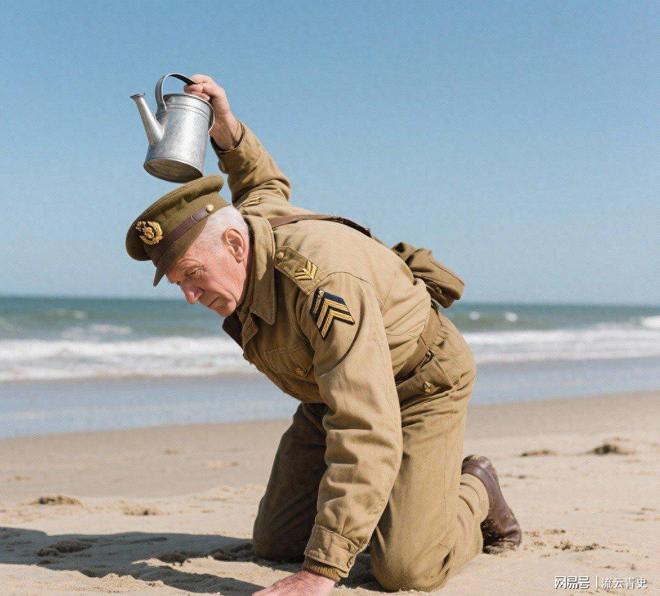 二战结束79年了可昨天我刷到一张照片:诺曼底奥马哈海滩上(图1)